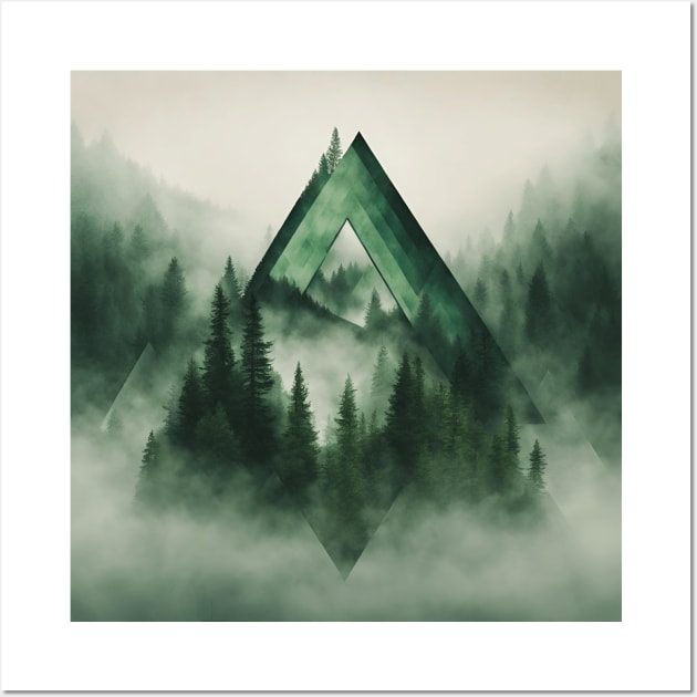 Misty Mountain Triangle Wall Art by Alihassan-Art